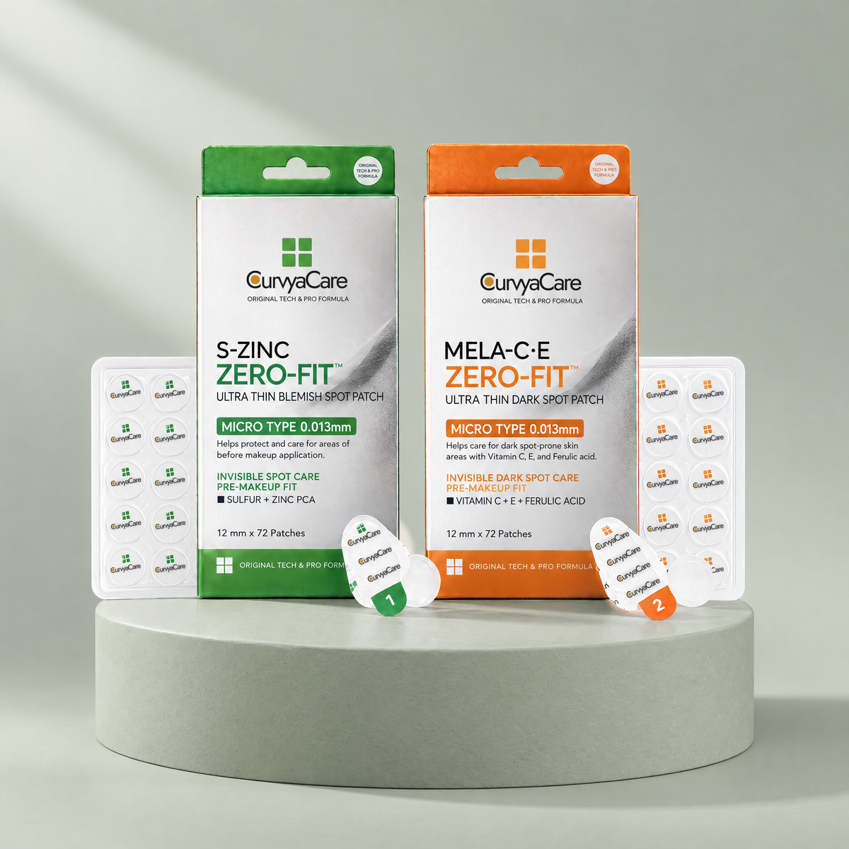 Spot Out Patch boxes: S-ZINC blemish patch and MELA-C·E dark spot patch
